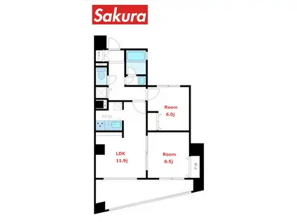 ベル・ウッド トミー(2LDK/6階)の間取り写真