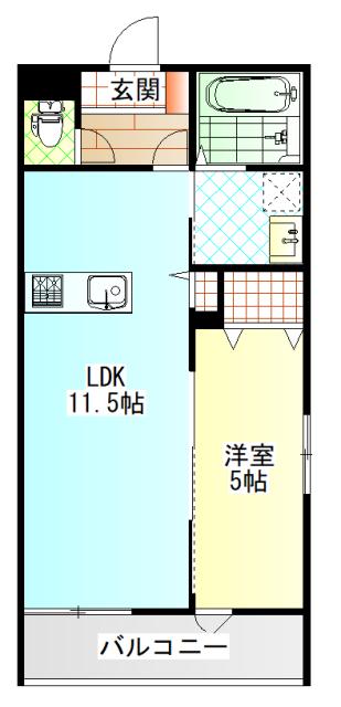 エスペランサII(1LDK/2階)の間取り写真