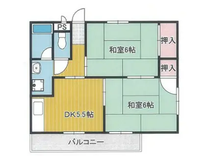 明神マンション3号(2DK/2階)の間取り写真