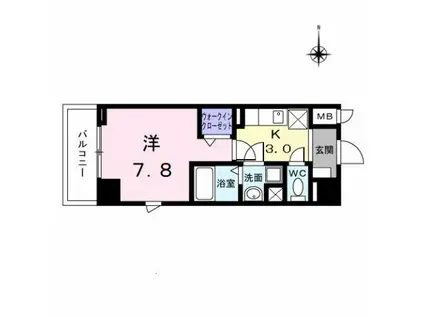 アーバンスクウェア丸の内(1K/8階)の間取り写真