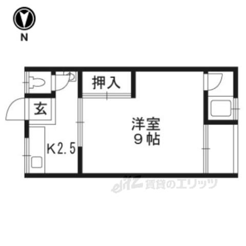 輝湖里荘(1K/2階)の間取り写真