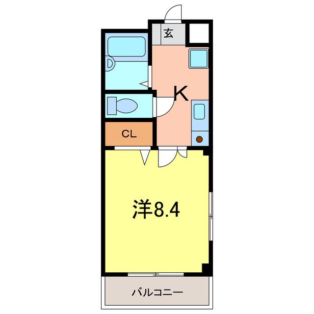 プリミエール日高(1K/2階)の間取り写真