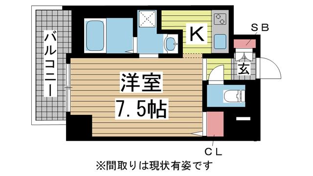 MJC神戸ブレイヴ(1K/10階)の間取り写真