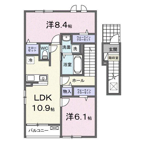 ソラティオ(2LDK/2階)の間取り写真