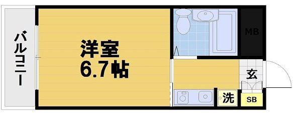 フロイデ東向日(ワンルーム/4階)の間取り写真