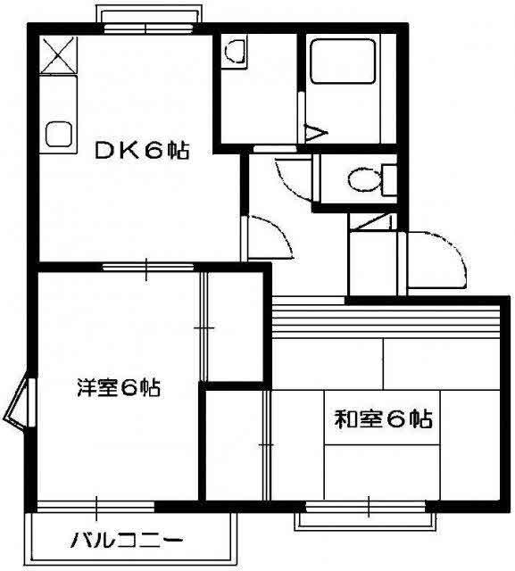 セントラルコーポA(2DK/1階)の間取り写真