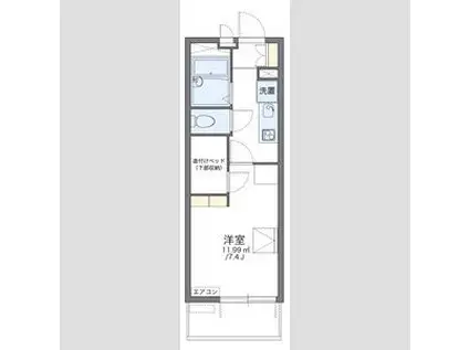 レオパレスイーストヒルズ(1K/4階)の間取り写真