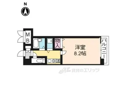 パレット四条(1K/3階)の間取り写真