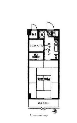 ダイアパレス井土ヶ谷(1K/3階)の間取り写真