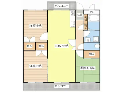 バローゼ12(3LDK/1階)の間取り写真