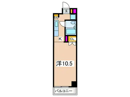 COMODO宮崎台(1K/2階)の間取り写真