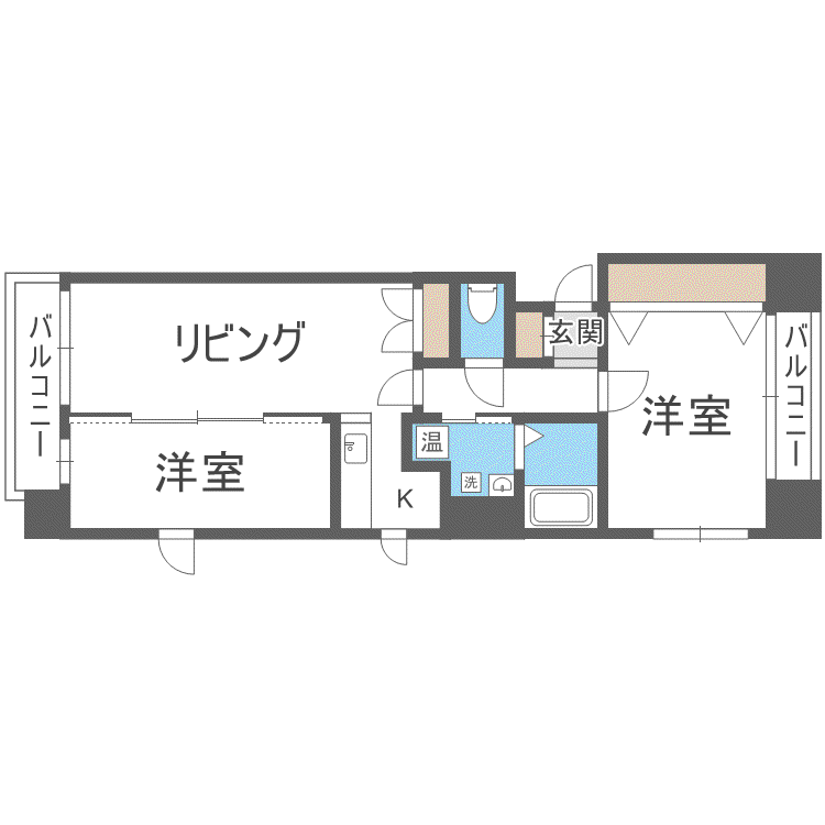 ルラシオン北9条通(2LDK/5階)の間取り写真