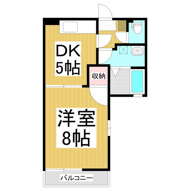 アプリコットミワ(1DK/1階)の間取り写真