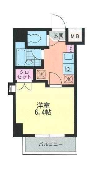 アーク船橋(1K/2階)の間取り写真