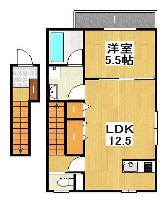 ドルフィン中仙道(1LDK/2階)の間取り写真