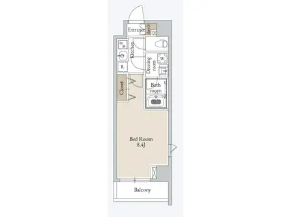 CAVANA清澄(1K/4階)の間取り写真