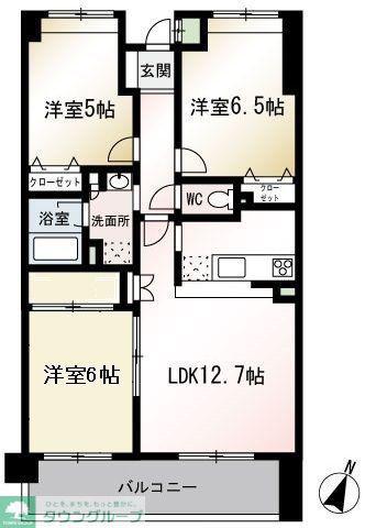 アンジェリーク(3LDK/2階)の間取り写真