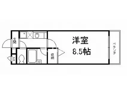 リバース桐山(1K/2階)の間取り写真