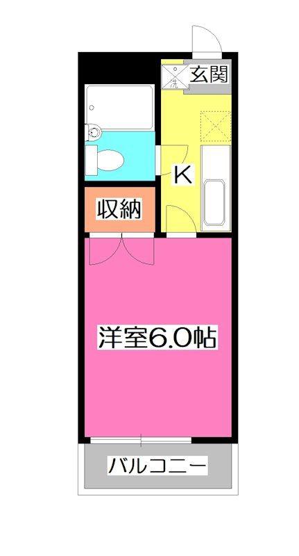 コーポロイヤルスキー(1K/3階)の間取り写真