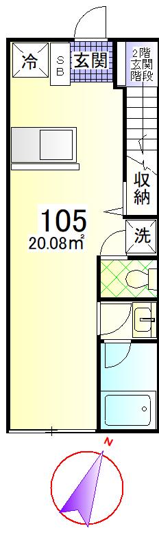 MITIA TERRACE 大町(ワンルーム/1階)の間取り写真