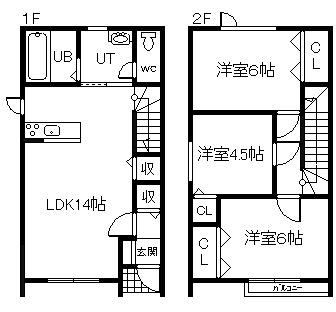 プレステージ豊岡(3LDK/1階)の間取り写真