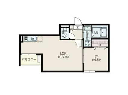 JACK CHUJOI(1LDK/1階)の間取り写真