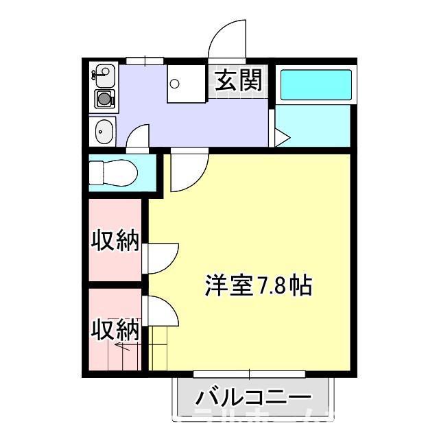 ベノワコート A棟(1K/1階)の間取り写真