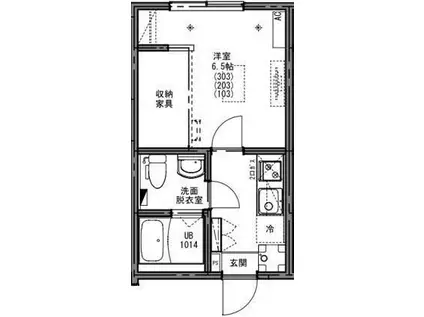 KEIAI RRESIDENC 新秋津II(1K/1階)の間取り写真