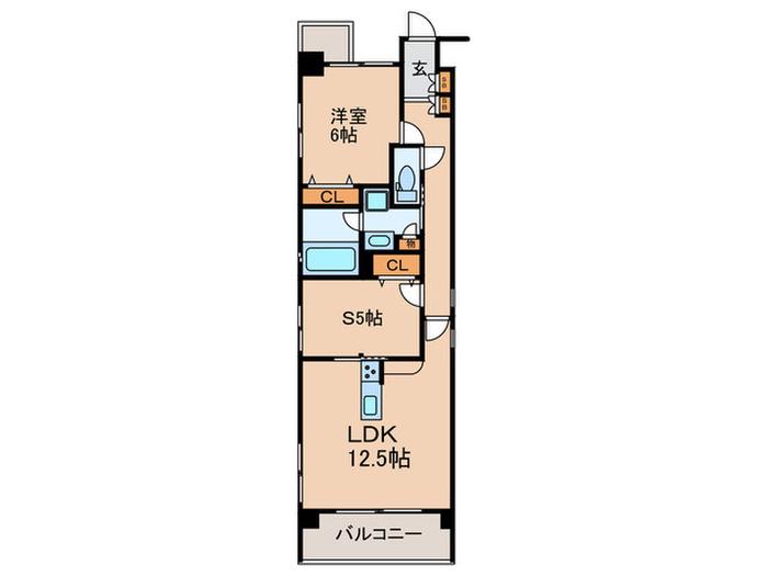 プリオーレ京都烏丸五条(1SLDK/3階)の間取り写真