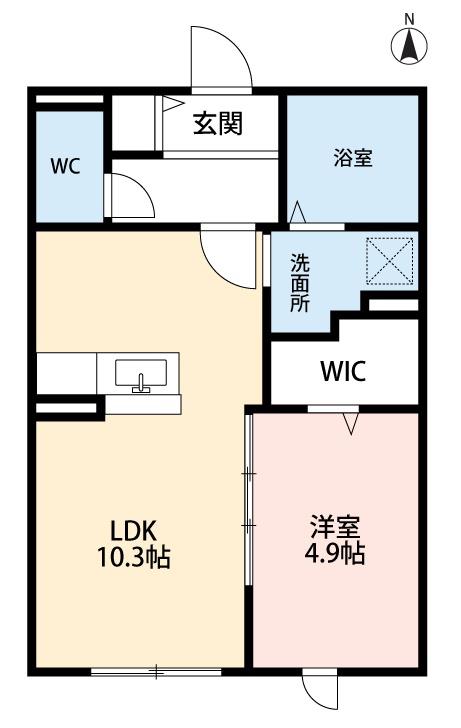 プリマヴェーラ(1LDK/2階)の間取り写真