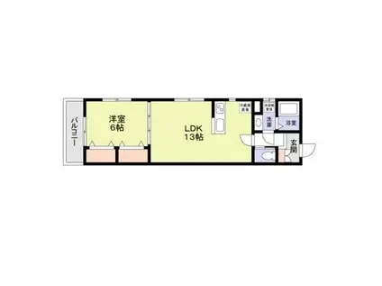 フォレストメゾン弦巻(1LDK/2階)の間取り写真