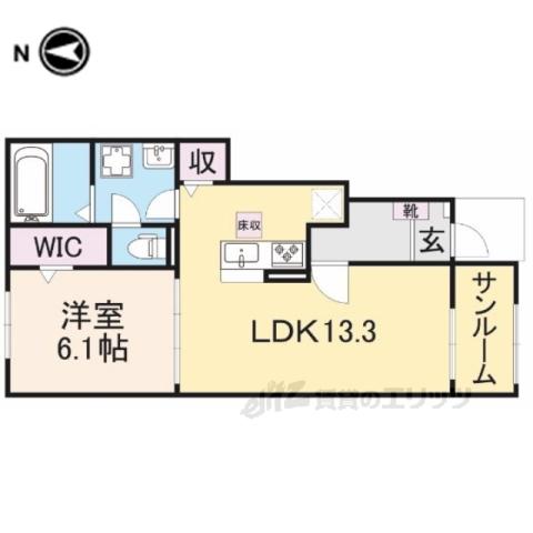 アイルーⅡ(1LDK/1階)の間取り写真