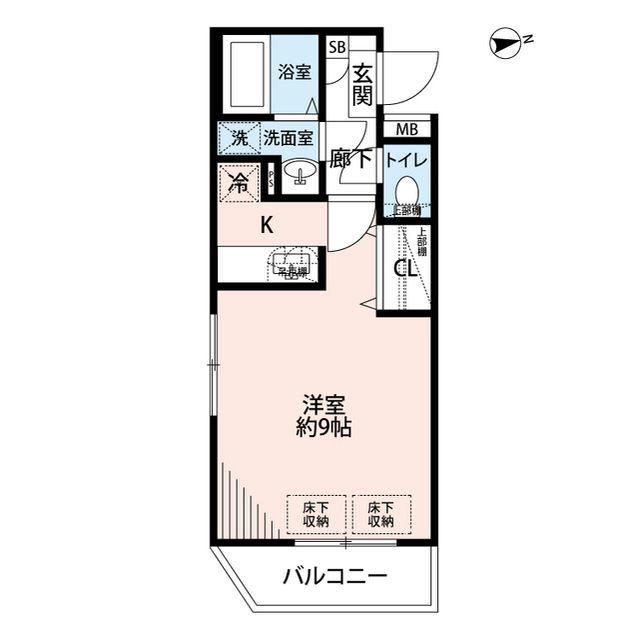 プレール・ドゥーク東新宿II(1K/4階)の間取り写真