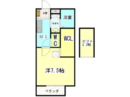 イル・チェーロ(1K/1階)の間取り写真