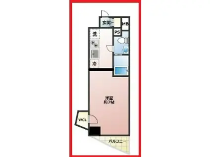 ティーキャッスル西新井(ワンルーム/8階)の間取り写真