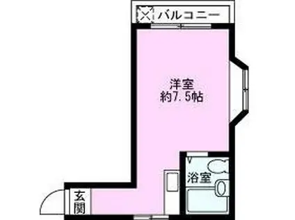 クリーンハイツ武里(ワンルーム/2階)の間取り写真