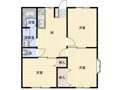 マンションクララ(3DK/2階)の間取り写真