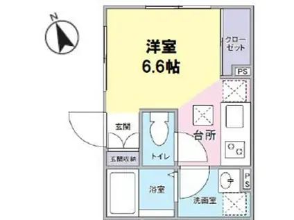 メイプルハイツ(ワンルーム/1階)の間取り写真