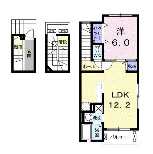 アクア パエーゼ(1LDK/3階)の間取り写真