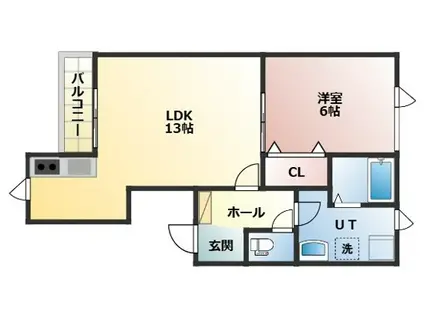 AVENTURINE(1LDK/1階)の間取り写真