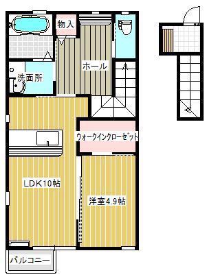 アリエッタ A(1LDK/1階)の間取り写真