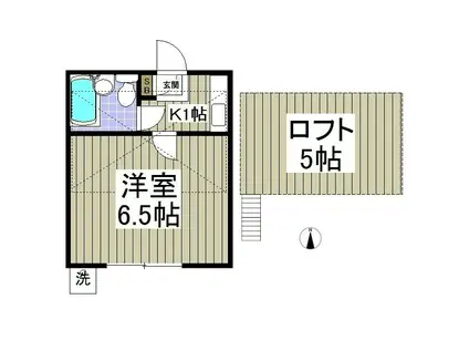クリアス北坂戸E 旧レモンハウス北坂戸E(1K/1階)の間取り写真