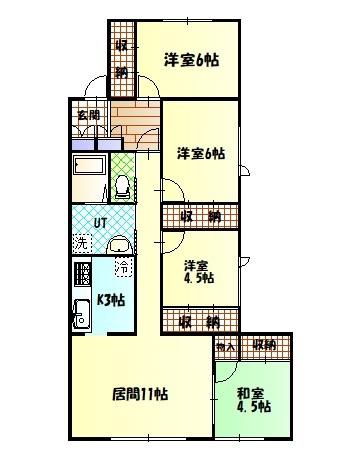 ノース・ビー2.7(4LDK/2階)の間取り写真