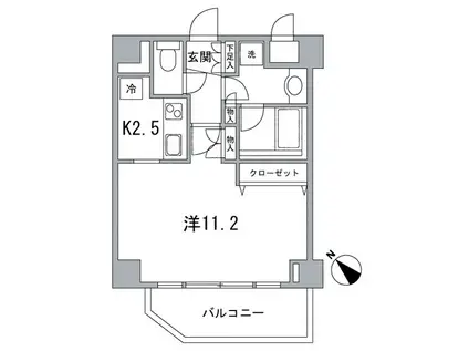 ダイナシティ文京根津(1K/4階)の間取り写真
