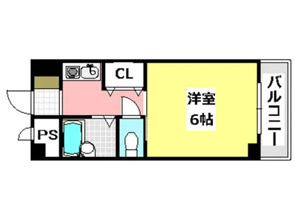 シロハイヌ(1K/3階)の間取り写真