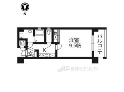 エスリード西大路駅前(1K/9階)の間取り写真