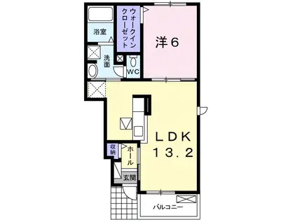 エテルノ・ソーレIII番館(1LDK/1階)の間取り写真