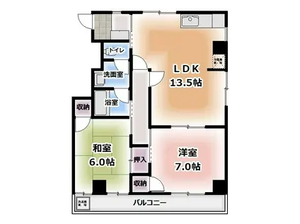 クジノビル(2LDK/2階)の間取り写真