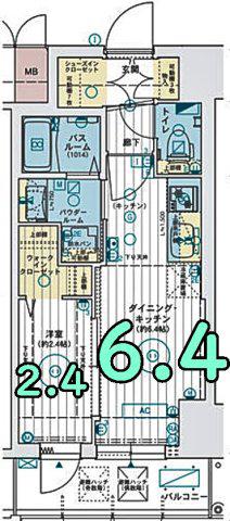 エステムコート名古屋葵(1DK/9階)の間取り写真