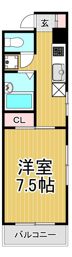 サンハイツ天保山 H棟(1K/5階)の間取り写真